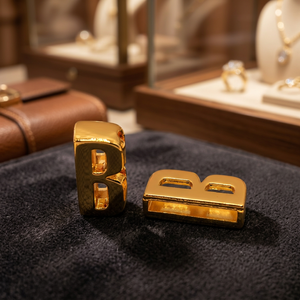 Gold Plated Letter Beads A B C Metal Slide Charms for DIY Necklace Bracelet Keychain <b>Pet</b> <b>Collar</b> Accessories - Product Image 6