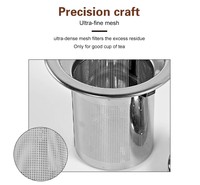 Infuseur à thé en acier inoxydable 304 de qualité alimentaire avec couvercle, maille fine, écologique, réutilisable, filtre à thé en vrac pour tasse et théière, finition miroir