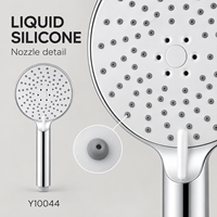 Pommeau de douche à main ABS 3 fonctions 120 mm avec buses en silicone Y10044