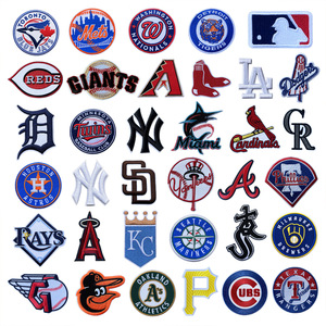 Set Patch bordir pada besi Applique Logo tim liga utama (<span class=keywords><strong>MLB</strong></span>) untuk pakaian topi