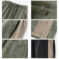 Shorts décontractés d'été bicolores, style vintage, patchwork, rayés, amples, contrastés, en molleton, avec cordon de serrage