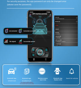 공장 도매 APP 원격 시동 잠금/잠금 해제 단방향 열쇠가없는 항목 12V 휴대 전화 액세스 제어 자동차 경보 시스템 - Product Image 5