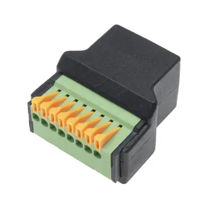 Conector Modular blindado de clic rápido de resorte sin herramientas Ethernet 100Mbps 8 pines interruptor de red adaptador de enchufe RJ45