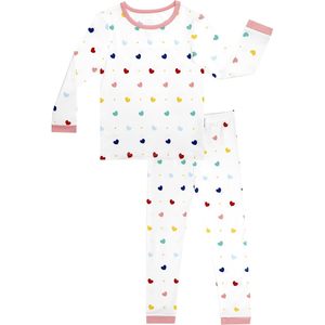 Conjunto de Pijama para Niños BambooBud, 2 Piezas, Manga Larga, Estampado de Corazones, Ropa de Dormir Unisex, Talla 6 Años - Product Image 1