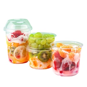 8oz 12oz 16oz 24oz Claro Desechable PET Plástico redondo Tazón Tapa Helado Fruta Postre Ensalada Embalaje Personalizable Cantidad 32 oz - Product Image 6