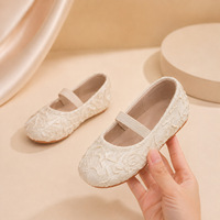 Chaussures Mary Jane en tissu froissé pour enfants, avec une seule bande élastique, légères, antidérapantes, pour petites filles, chaussures décontractées pour les fêtes