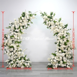 DKB Hot Selling Silk Wedding Arch Floral Arrangements with Customizable Horn Shaped <b>Flower</b> Arch for Wedding Backdrop - Product Image 2