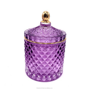 <span class=keywords><strong>Lot</strong></span> de vente au détail de pots en <span class=keywords><strong>verre</strong></span> de luxe à découpe géométrique, vides, pour <span class=keywords><strong>bougies</strong></span>, en <span class=keywords><strong>verre</strong></span> coloré, avec couvercle, 230ml, 300ml, 500ml, pour bonbons - Product Image 5