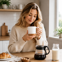 Tasse en céramique personnalisée avec fond en liège, 12 oz, tasse à café en céramique avec boîte, base en liège, tasses vierges imprimables par sublimation