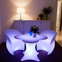 Meubles LED d'extérieur commerciaux pour événements, en plastique PE durable, tables et chaises lumineuses en forme de fleur de prunier pour mariages, hôtels et bars à vin (Dropshipping)