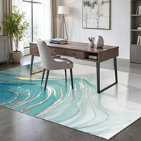 Wrinkle Resistant Cushioned Camping Rug Non Slip TPR Backing Machine Washable Travel Mat for RV