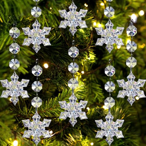 Home Party Hanging Snowflake <b>Chain</b> Christmas Tree Pendant Clear Acrylic Christmas Snowflake Christmas Tree Hanging Ornaments - Product Image 1