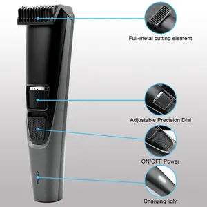 Profesyonel ayarlanabilir akülü USB-C erkek saç düzeltici yüz epilasyon sakal düzeltici 20 dahili uzunluk ayarları