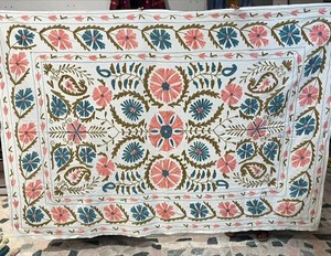 Embroidery Suzani <b>Throw</b> Wall Hanging Boho Home Decor Table Cloth Ethnic <b>Bed</b> <b>Cover</b> Luxury Blanket Gift - Product Image 2