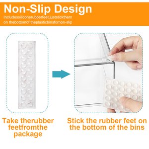 Trong suốt không trượt nhựa tổ chức ngăn kéo được xây dựng trong xử lý hình chữ nhật cho gọn gàng nhà văn phòng giặt nhà để xe tủ lạnh lưu trữ - Product Image 4