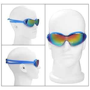 Lunettes de natation anti-buée à grande monture, verres électroplaqués HD, étanches, pour adultes, vente en gros - Product Image 5