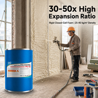 PU-33 Mousse polyuréthane en spray bi-composant, adhésif en mousse PU pour installations d'isolation de chambres froides et de systèmes HVAC