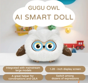 Hibou intelligent à commande vocale IA avec deux yeux expressifs, interaction Bluetooth et Wi-Fi, et compagnie - Product Image 2