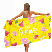 Wholesale 75*150CM Quick Dry Sand Free Towel Beach Cotton Microfiber Beach Towel With Logo Custom Print
