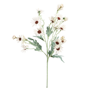 QIHAO - Flor Artificial de Margarita de 5 Ramas, Blanca, de Plástico y Seda, Decoración para Bodas, Adorno para Sala de Estar, Alta Simulación - Product Image 4