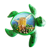 FH1010 Personnalisé Résine Souvenir Touristique 3d Tortue De Mer Tortue Italie Souvenir Aimant De Réfrigérateur