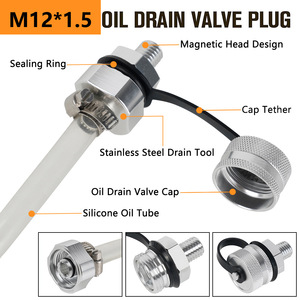 Valve de vidange d'huile à torsion rapide M12 M14 M16 M20 en alliage d'aluminium pour modification automobile, vidange rapide sans outils, anti-fuite - Product Image 5