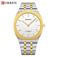 Jam Tangan Pria CURREN Bisnis Olahraga Stainless Steel Quartz Tahan Air Analog Dial Laris Manis Relogio Masculino Emas
