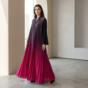 Nouvelle Veste Plissée Miyake Automne Hiver 2026, Long Manteau <span class=keywords><strong>Trench</strong></span> <span class=keywords><strong>Femme</strong></span> Tendance Abaya - Product Image 2