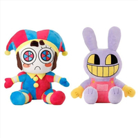 Peluche Clown de Cirque Numérique Joker Anime Cartoon, Rembourrage Polyester Coton PP, Cadeau d'Anniversaire de Noël pour Enfants, Sac OPP