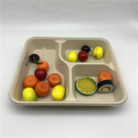 100% Compostable 3 Compartiment Boîte À Lunch Jetable Biodégradable Pulpe Alimentaire Bagasse Conteneurs Alimentaires