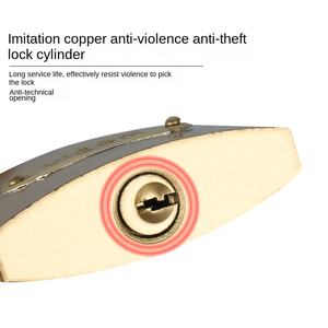鉄コアキャビネットロック鉄コア南京錠ユニバーサル盗難防止キーロック模造銅コア - Product Image 3
