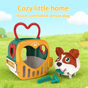 Jouet de jeu de rôle Sweet Doggy House, chien de dessin animé à induction vocale, alimentation d'animaux par détection vocale, petit nid douillet pour enfants, cadeau - Product Image 2
