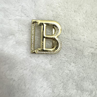 Boucle de ceinture de haute qualité avec strass intégrés, lettre B, inspirée des créateurs, en alliage électroplaqué, 3cm*3.3cm, accessoire de mode