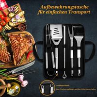 Ensemble de 10 outils de barbecue professionnels en acier inoxydable avec sac de rangement, kit d'accessoires de barbecue portable, cuisine en plein air gastronomique