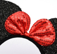Ziming Nouveau Personnalisé Mignon Enfants Grande Taille Souris Oreilles Bandeau Paillettes Arc Filles Fête Bandeau