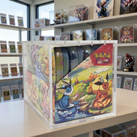 Boîte de présentation miniature en acrylique personnalisée 5+8 mm avec couvercle magnétique N52 et protection UV à 99,5 % pour étui de rangement de collection TCG