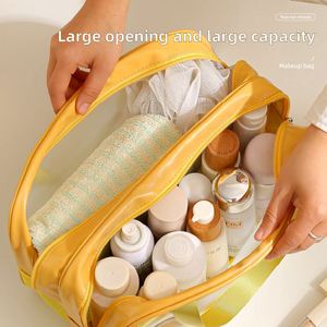 Nueva Bolsa de Aseo de Alta Calidad, Transparente, Impermeable, de PVC, Doble, para Guardar Artículos de Aseo, Bolsa de Maquillaje Colgante con Asa - Product Image 5