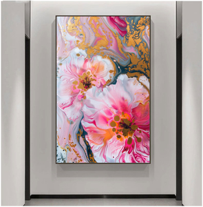 Moderno abstracto gran flor pintura 3D diseño pared arte lienzo único hogar Hotel Docetaion - Product Image 2