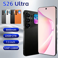 Smartphone S26 Ultra à prix abordable, 22 Go + 2 To de stockage, écran HD de 7,3 pouces, appareil photo 108 MP, batterie 8000 mAh, 5G, téléphone portable en gros