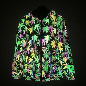 Hi Viz New rainbow Fashion Customize Warm Bomber Coat <strong>Men</strong> Outdoor Streetwear Zip Iridescent <strong>Reflective</strong> Hood <strong>Jacket</strong> for Winter - Product Image 2