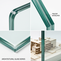 Verre feuilleté trempé ultra-clair à faible teneur en fer pour projets industriels, escaliers extérieurs, murs-rideaux de salle de bain, auvents de salle à manger