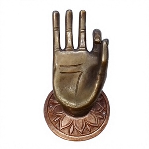 <b>Free</b> Standing Hand Sculpture Decorative Art From India Bulk Supply Solid Aluminum Elegant Paper <b>Weight</b> Desktop Stand on Sale - Product Image 1