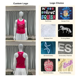 Custom <strong>Red</strong> Color Lady <strong>Top</strong> Vest Muscle Tank <strong>Tops</strong> Combed 100% Cotton Fabric Soft <strong>Silk</strong> Screen Printing Tank <strong>Top</strong> Women - Product Image 2