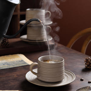 <span class=keywords><strong>Supporto</strong></span> MSH Logo americano in gres americano fatto a mano retrò ceramica arabica ceramica tazza da <span class=keywords><strong>caffè</strong></span> e piattino - Product Image 4