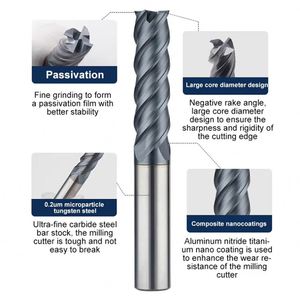 ดอกกัดปลายแบน 6 มม. 4 ฟลุต HRC70 สำหรับงานกลึงวัสดุที่มีความแข็งสูง - Product Image 3