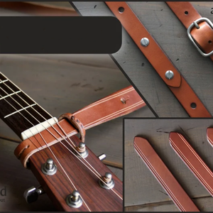 Accessoires <span class=keywords><strong>pour</strong></span> instruments de musique Sangle de <span class=keywords><strong>guitare</strong></span> en cuir véritable Logo personnalisé Lanyard de <span class=keywords><strong>guitare</strong></span> fait main - Product Image 5