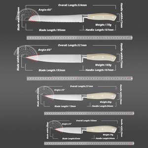 Grandsharp Kim Loại Nhà Bếp đầu bếp dao đặt carbon cao thép không gỉ Dao bộ bánh mì cắt gọt phi lê dao ABS xử lý - Product Image 6
