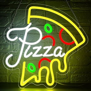 Dimmable <span class=keywords><strong>Pizza</strong></span> Slice Neon Light Sign 13.0*13.1 Art mural pour <span class=keywords><strong>Pizzeria</strong></span> Restaurant Cuisine Salle à manger <span class=keywords><strong>Man</strong></span> Cave Party Bedroom Sign - Product Image 2