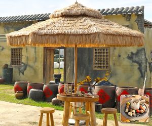 Parapluie en aluminium commercial de poteau central de parapluie de paille de jardin de parasol - Product Image 2