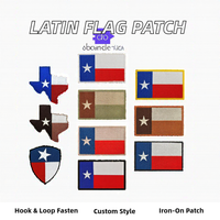 Parches Rectangulares Planos Bordados en 3D Ecológicos Personalizados, con Gancho y Bucle, Banderas Latinoamericanas, para Bolsas de Tela No Tejida